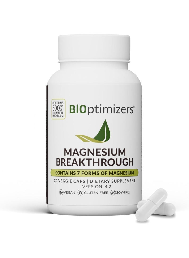 BiOptimizers Magnesium Breakthrough 30 Veggie Caps - Image 1